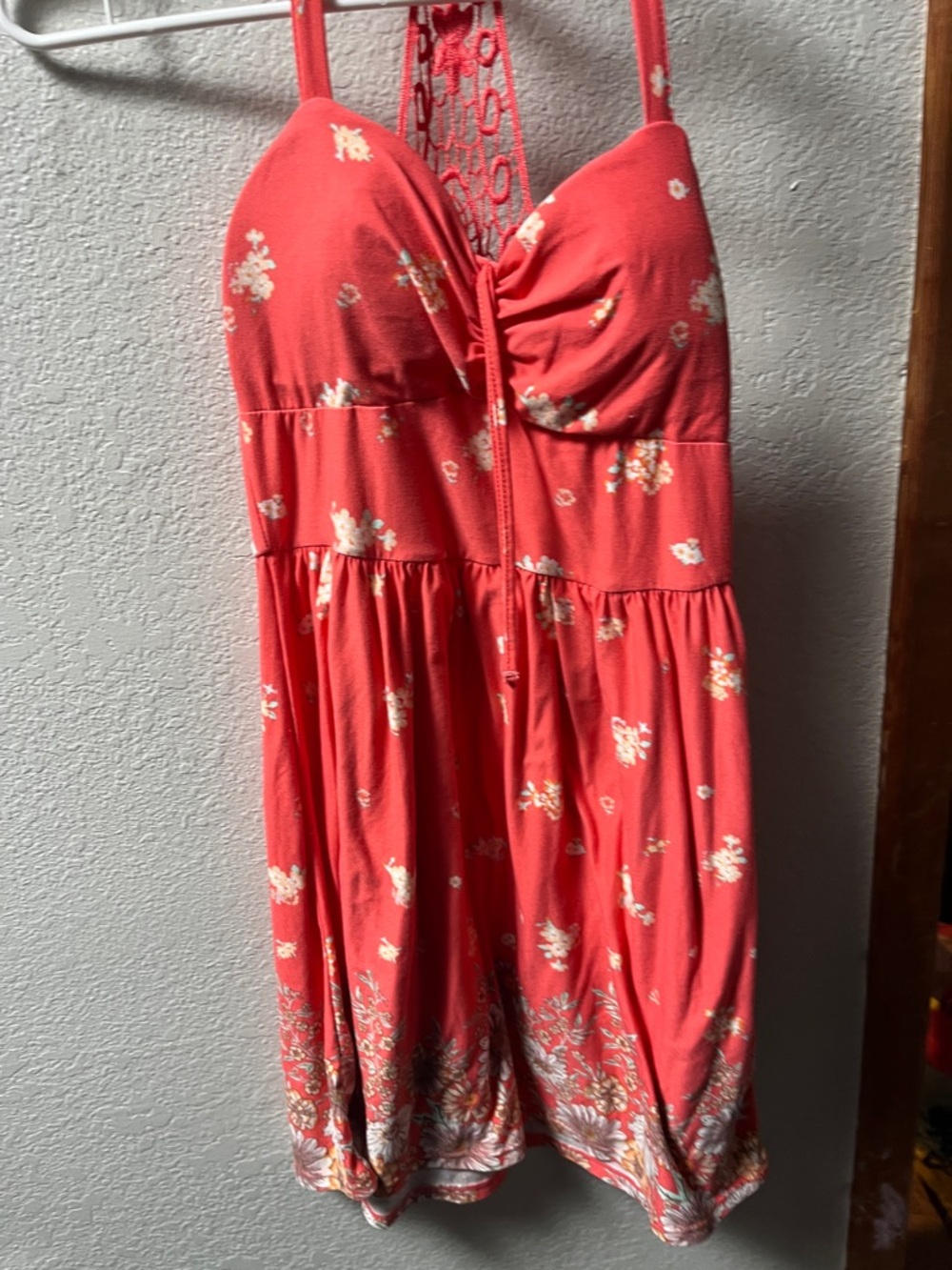 No Boundaries Coral Floral Mini Dress